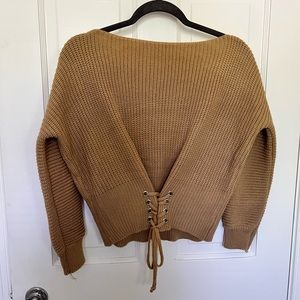 Tan tied sweater!